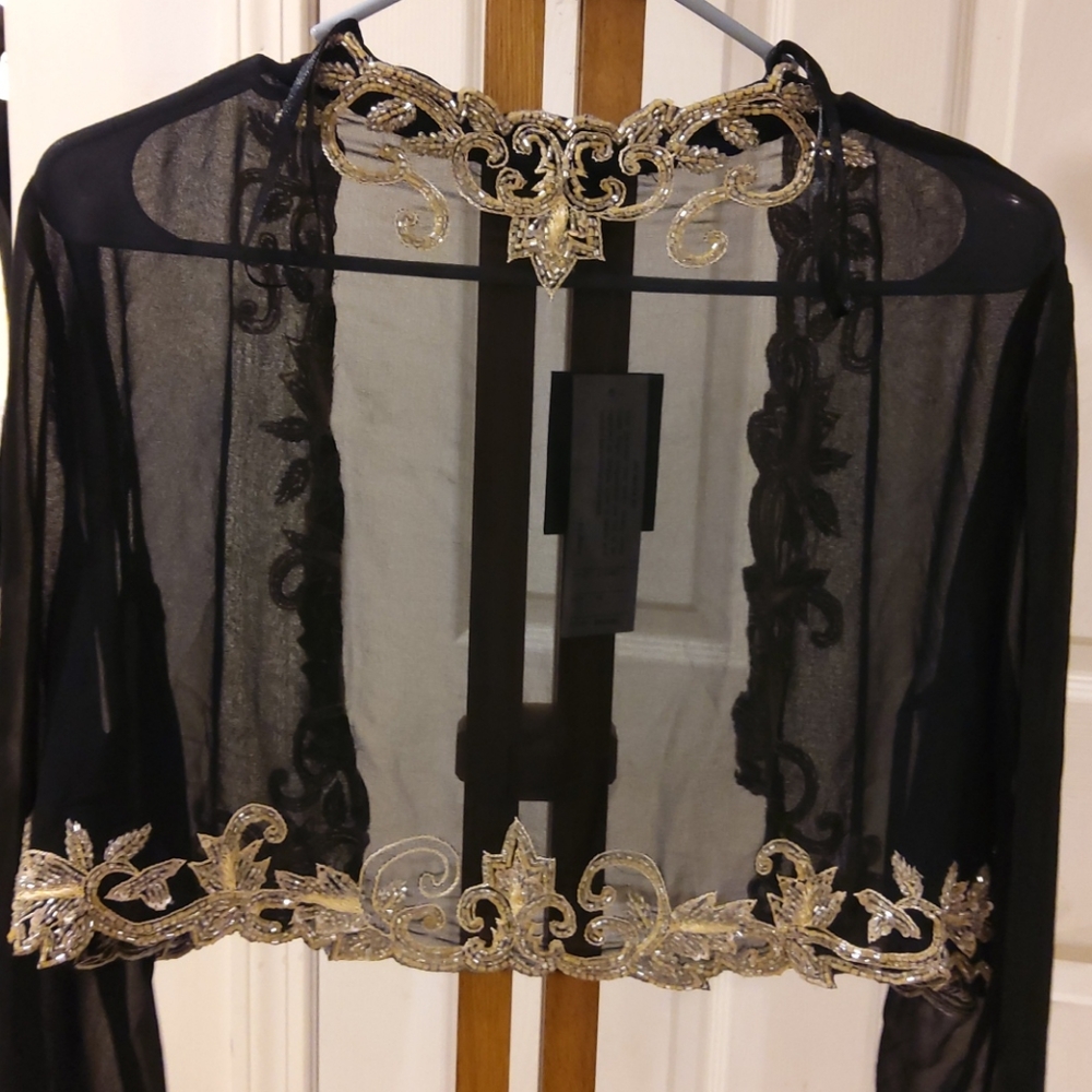 JKARA black sheer top/blouse - Picture 9 of 15